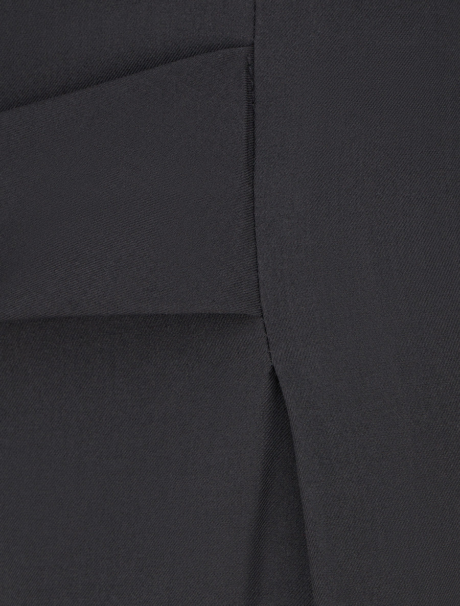 Wijde broek met hoge taille en fantasiegesp. - Zwart - Image 3