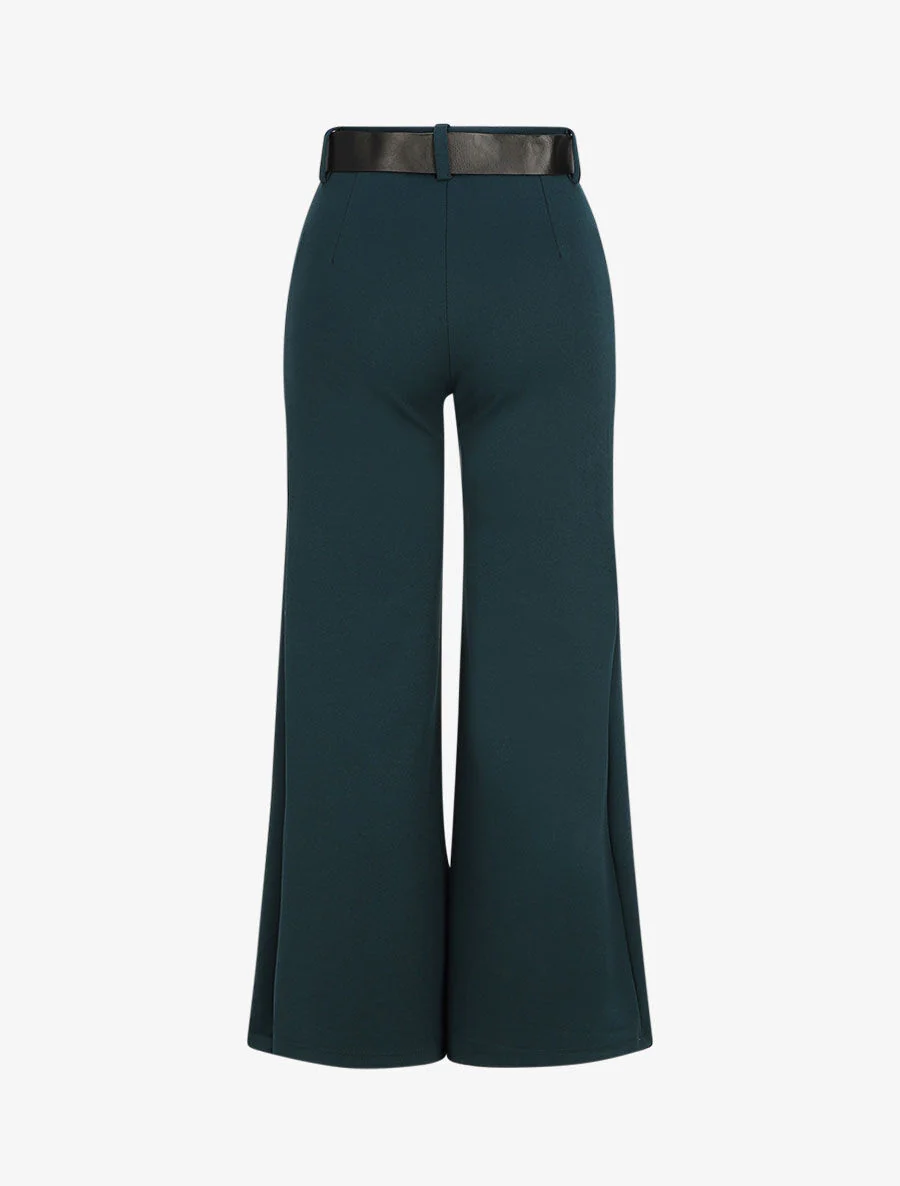 Wijde broek met hoge taille - Blauw - Image 2