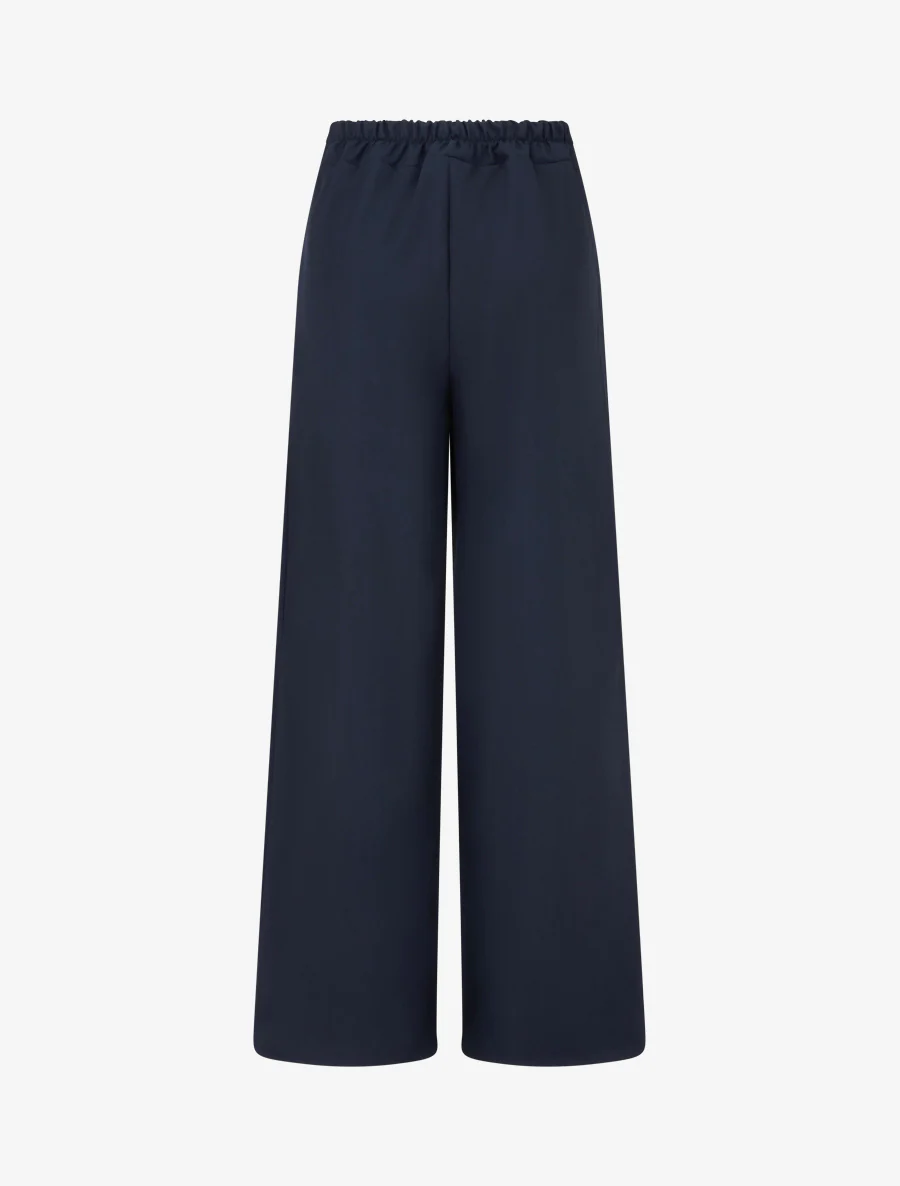 Wijde broek met riem en knopen - Marine - Image 2