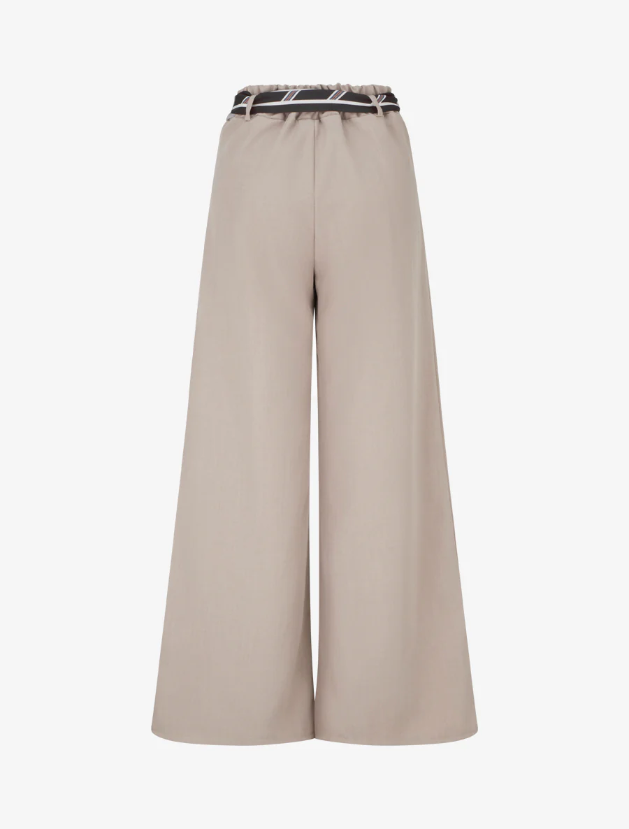 Wijde broek met sjaalstijl riem - Lichtmol - Image 2