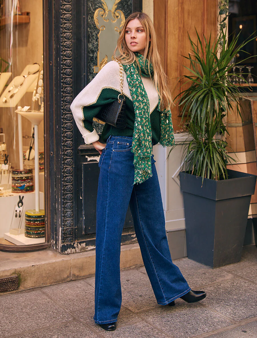 Wijde jeans in recht model - blauw - Image 4