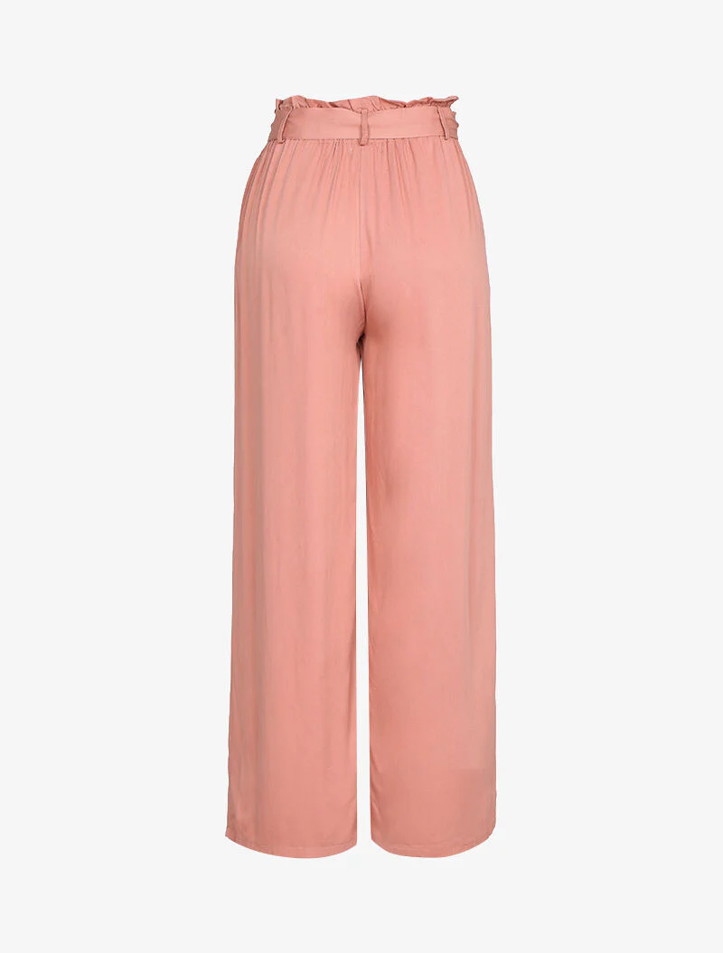 Wijde rechte broek met een vloeiende snit - roze - Image 2