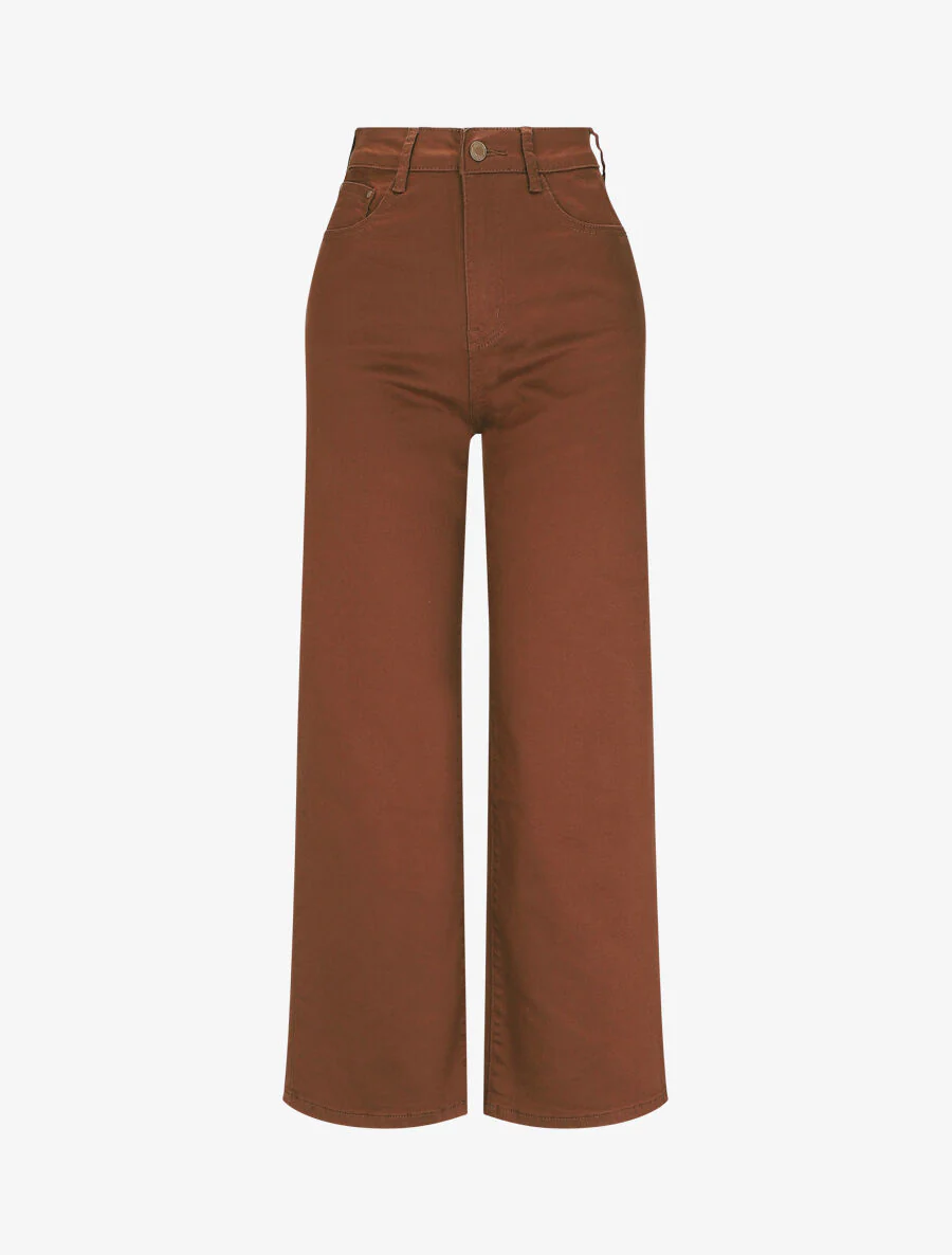 Wijde rechte jeans - Bruin