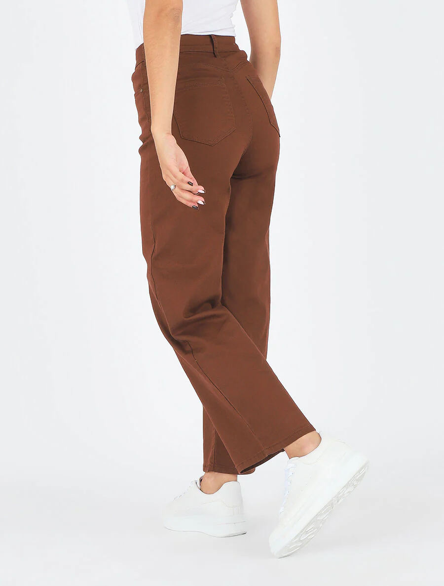 Wijde rechte jeans - Bruin - Image 5