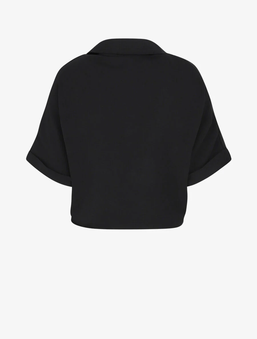 Wijde vierkante snit bloes - Zwart - Image 2
