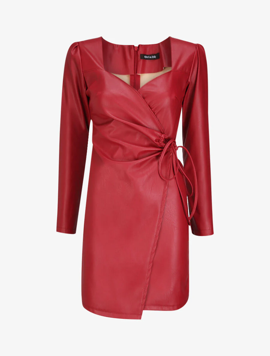 Wikkeljurk in imitatieleer - Rood