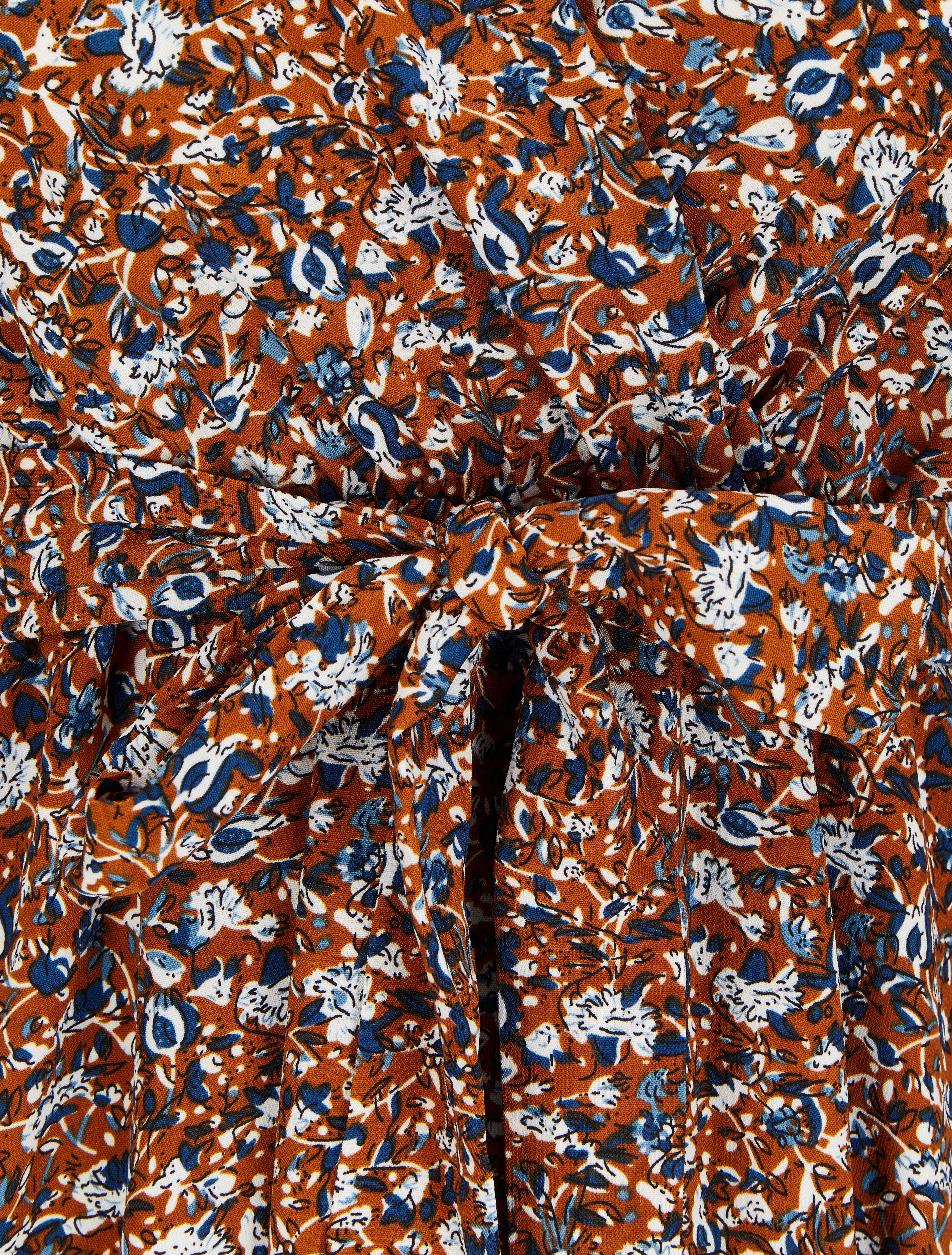 Wikkeljurk met bloemenprint - Kameel - Image 3
