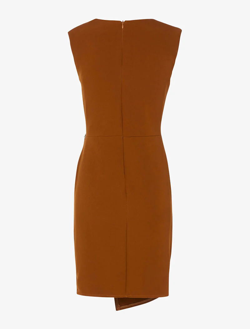Wikkeljurk met gerimpelde taille - sienna. - Image 2