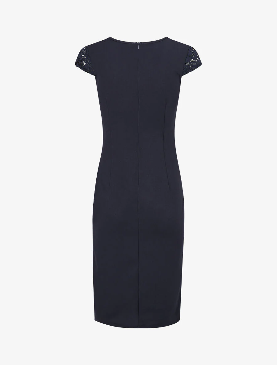 Wikkeljurk met kanten buste - Donkerblauw - Image 2