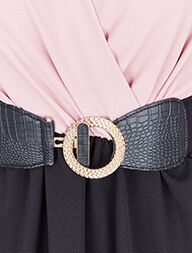 Wikkeljurk in twee kleuren met kanten rand - Roze - Image 3