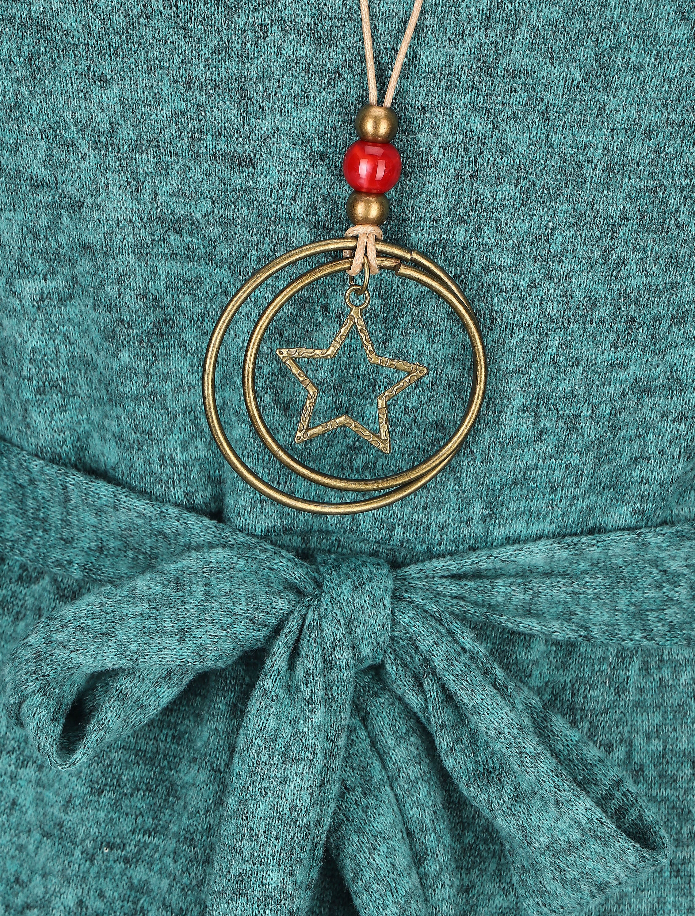 Wikkelstijl trui jurk - Groen - Image 3