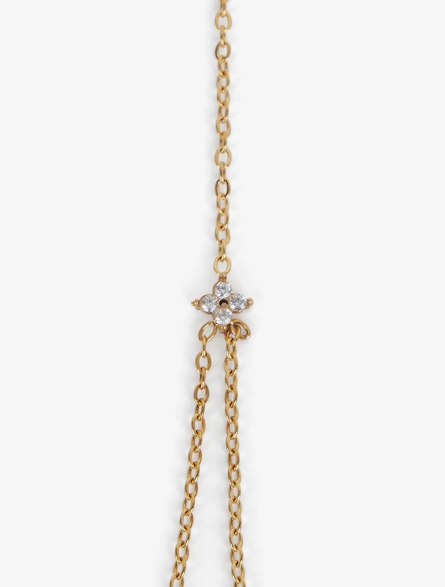Wit zirkonia handketting armband - Goud - Image 3