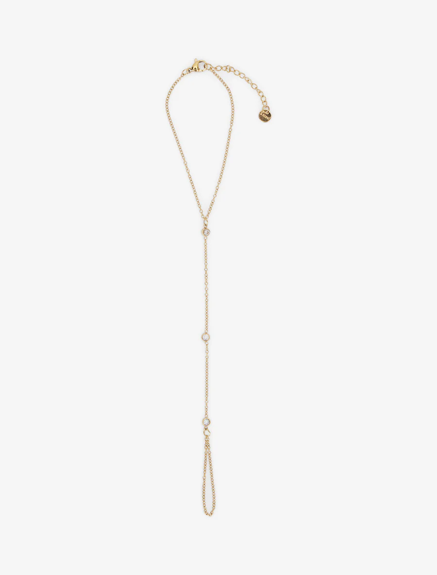Witte zirkonia handketting - Goud - Image 2