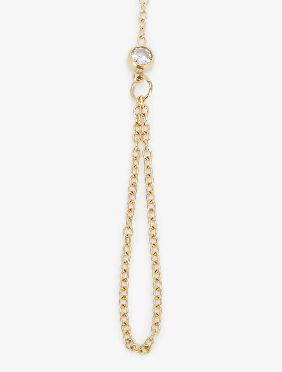 Witte zirkonia handketting - Goud - Image 3