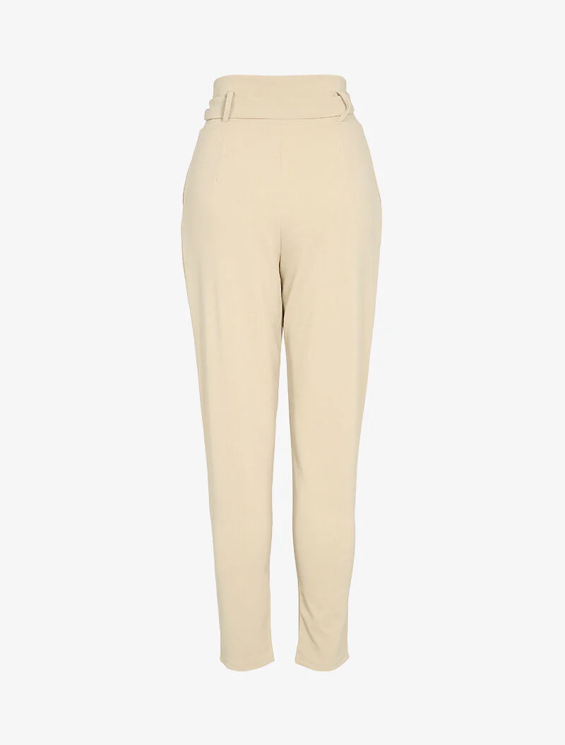 Empire taille rits wortelbroek - Beige - Image 2