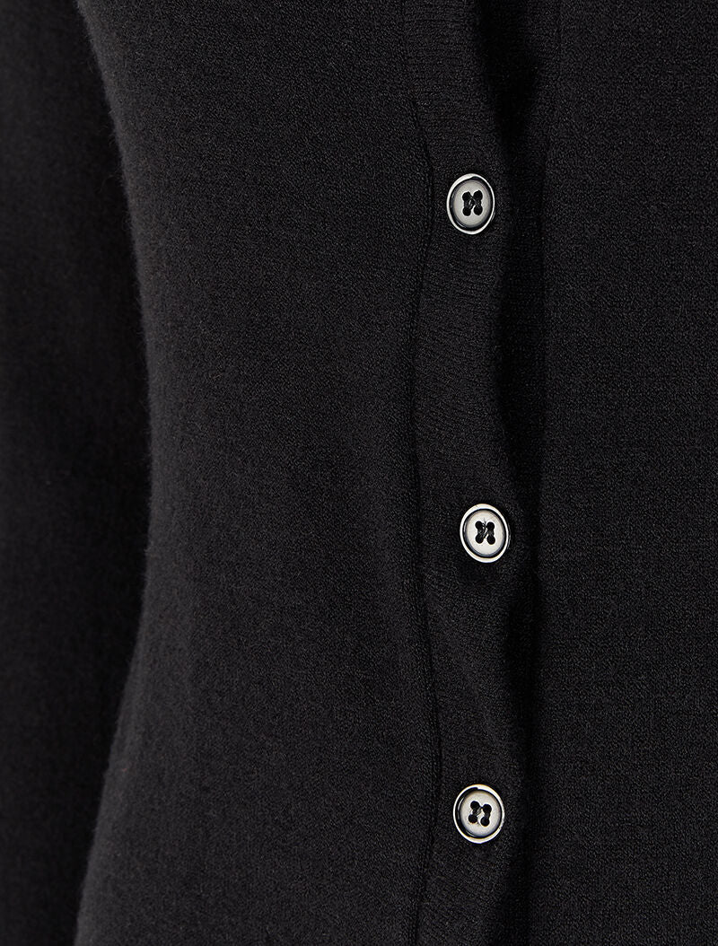 Zachte gebreide gilet met V-hals - Zwart - Image 3