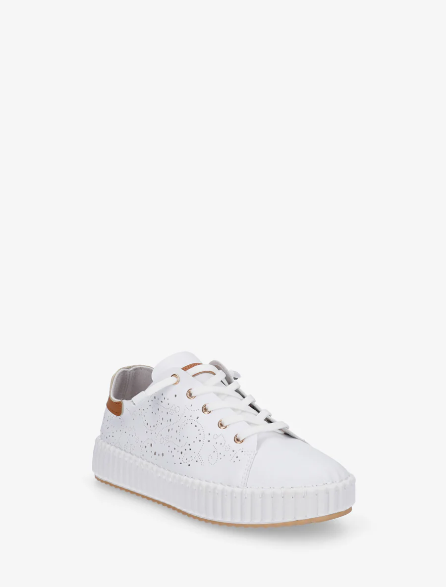 Zachte sneakers met opengewerkte patronen - Wit - Image 2