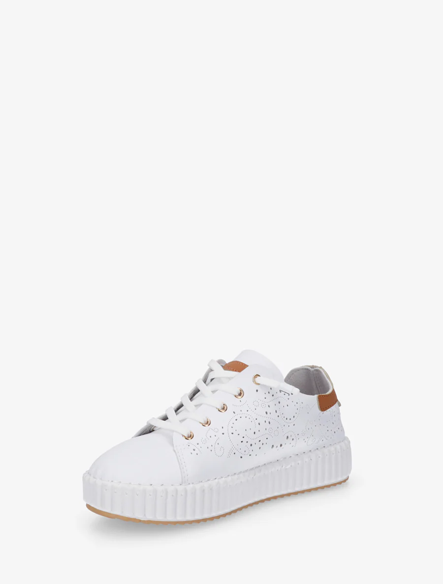 Zachte sneakers met opengewerkte patronen - Wit - Image 3