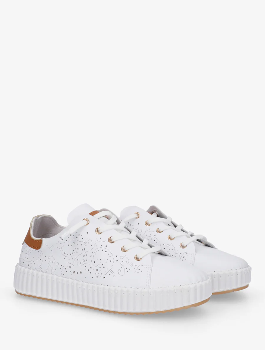 Zachte sneakers met opengewerkte patronen - Wit - Image 4