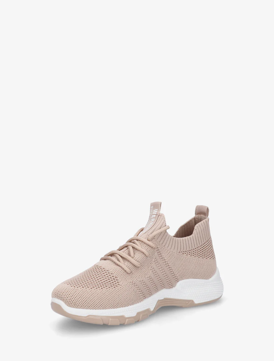 Zachte sneakers van mesh - Donker beige - Image 3