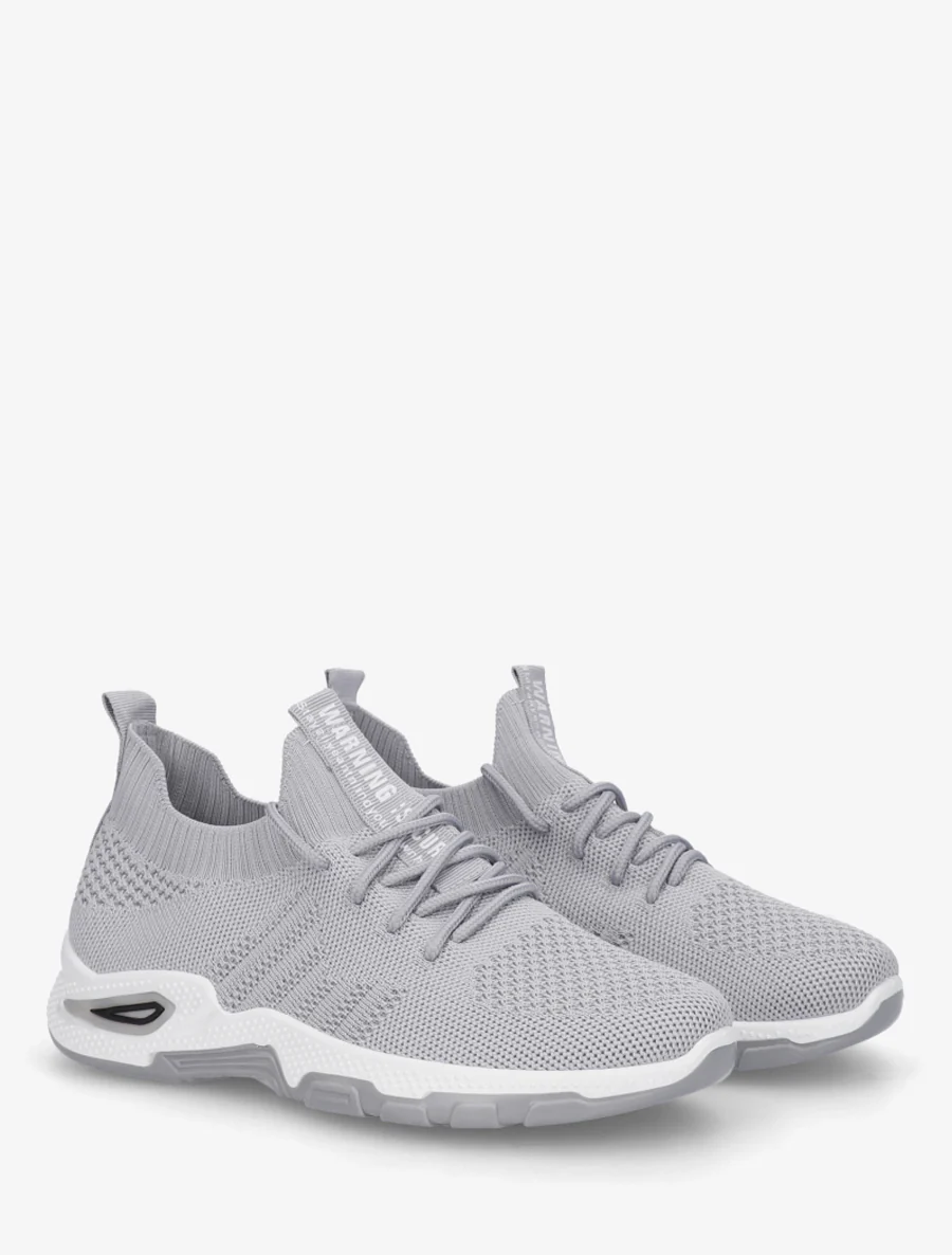 Zachte sneakers van mesh - Lichtgrijs - Image 4