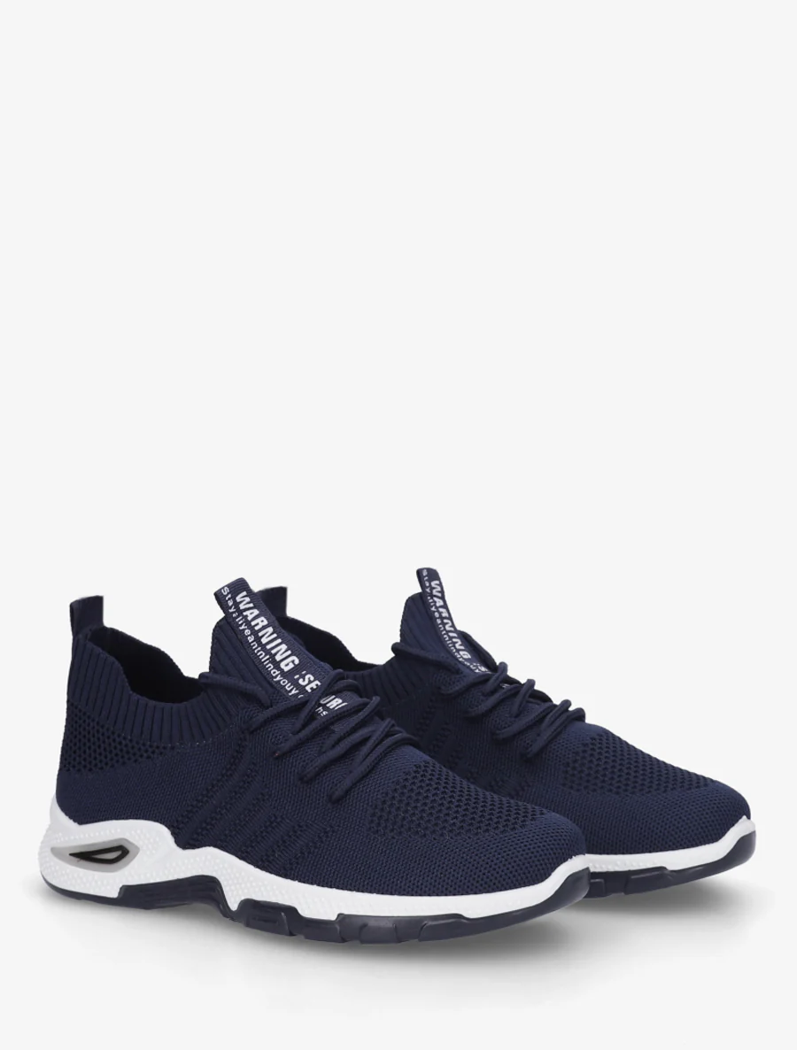 Zachte sneakers van mesh - Marine - Image 4