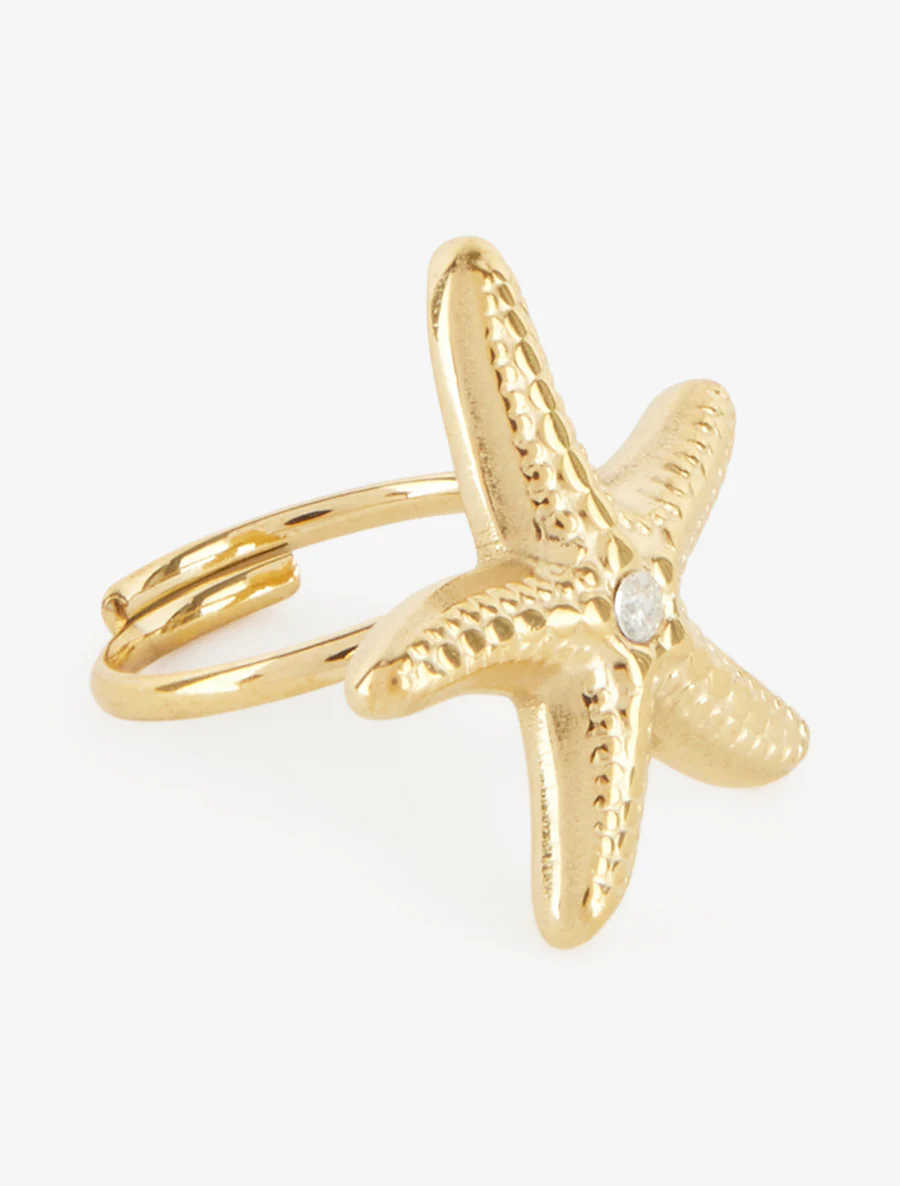 Zeester ring met strass - Goud - Image 2
