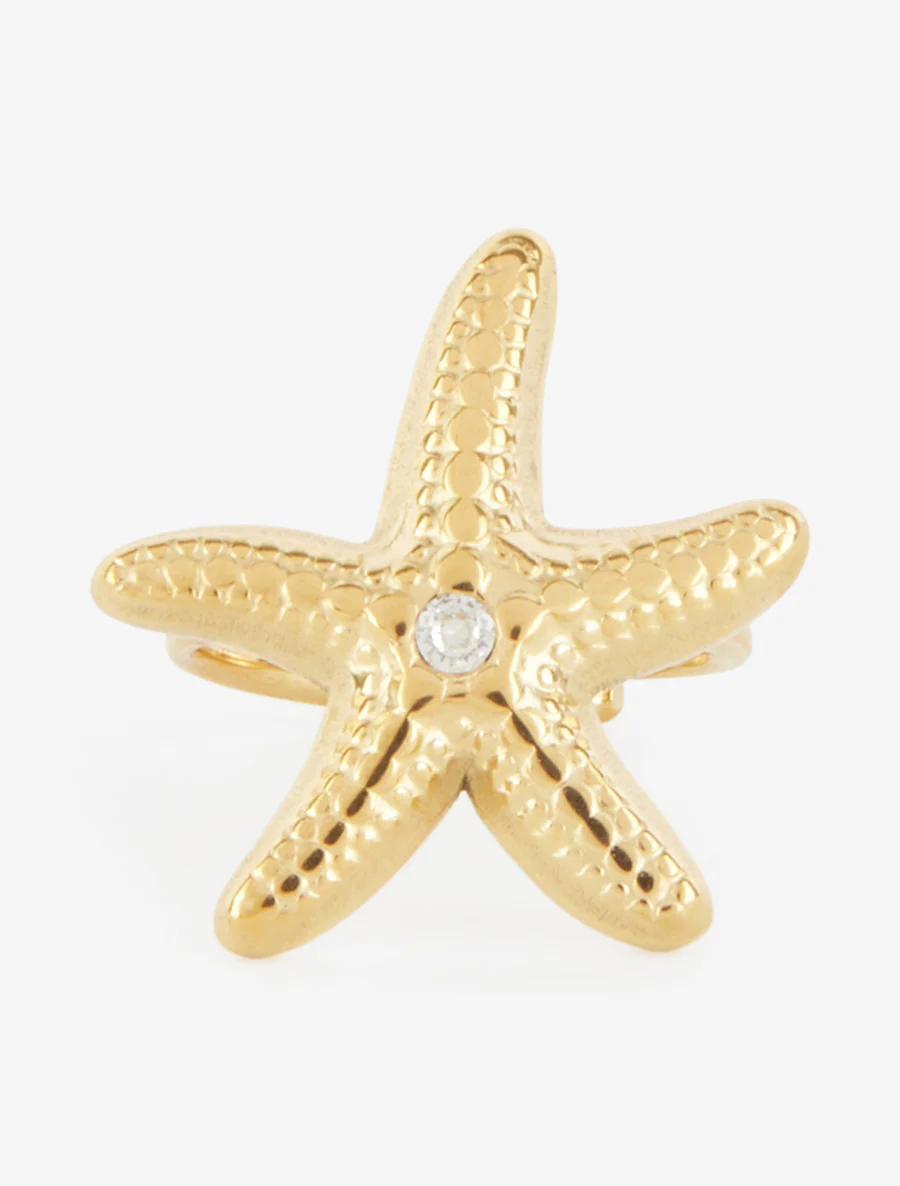 Zeester ring met strass - Goud - Image 3